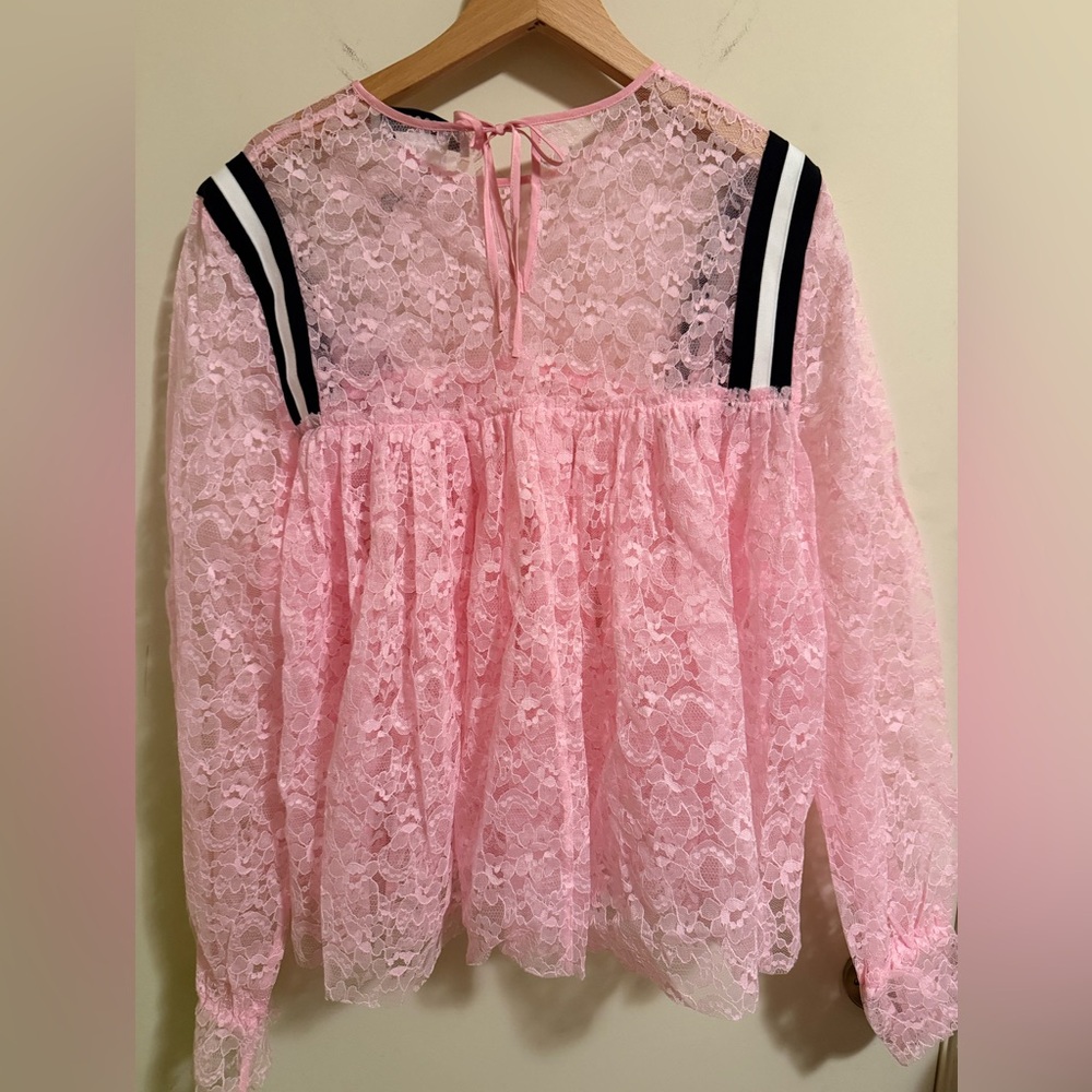MSGM Pink Lace Top Size 42 US 8 Medium New with tags - Picture 2 of 3